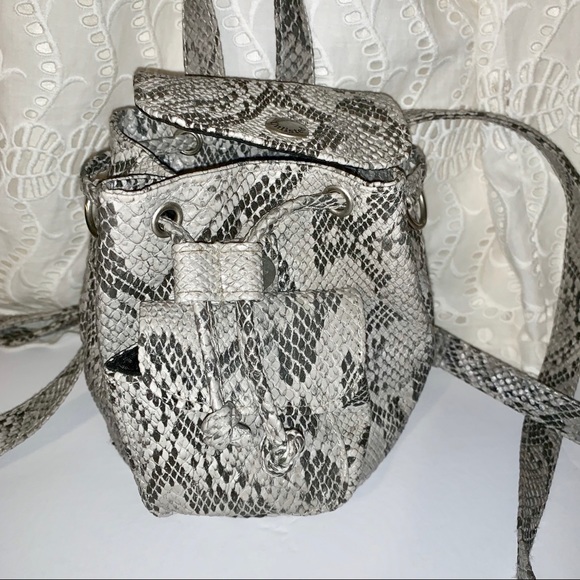 snake print mini backpack